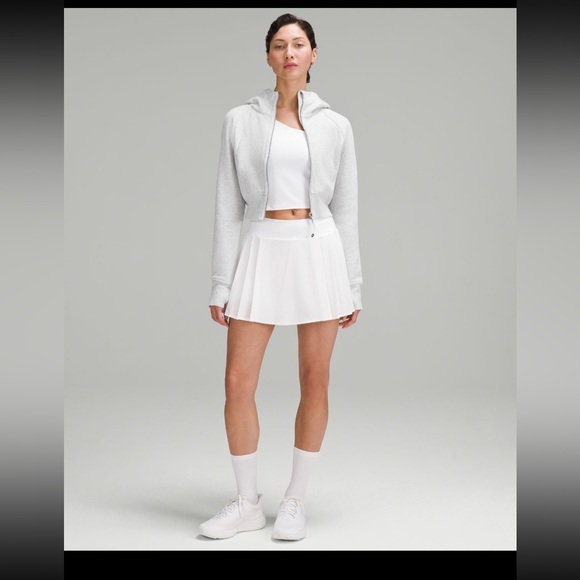 Lululemon Scuba Full-Zip Cropped Hoodie.Heathered Core Ultra Light Grey, Size 12 - Picture 15 of 16